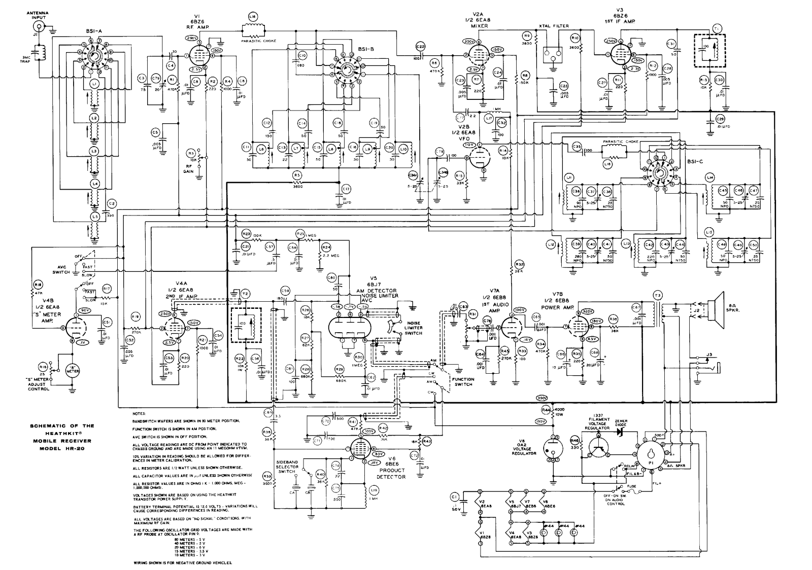 Heath Company HR-20 Schematic