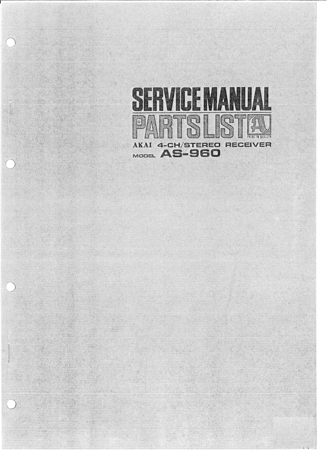 Akai AS-960 Service manual