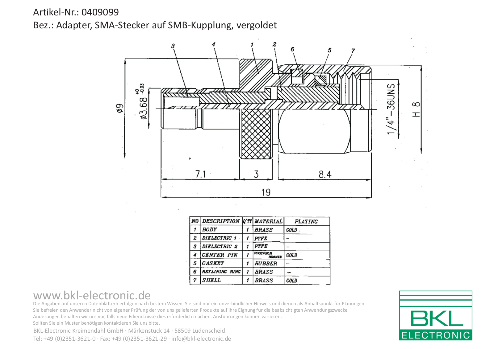 BKL BKL 0409099 Datasheet - ManualMachine.com