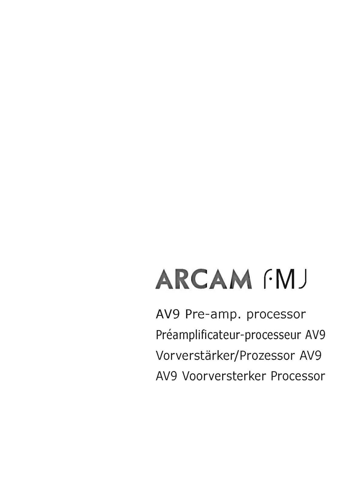 Arcam AV-9 Owners Manual