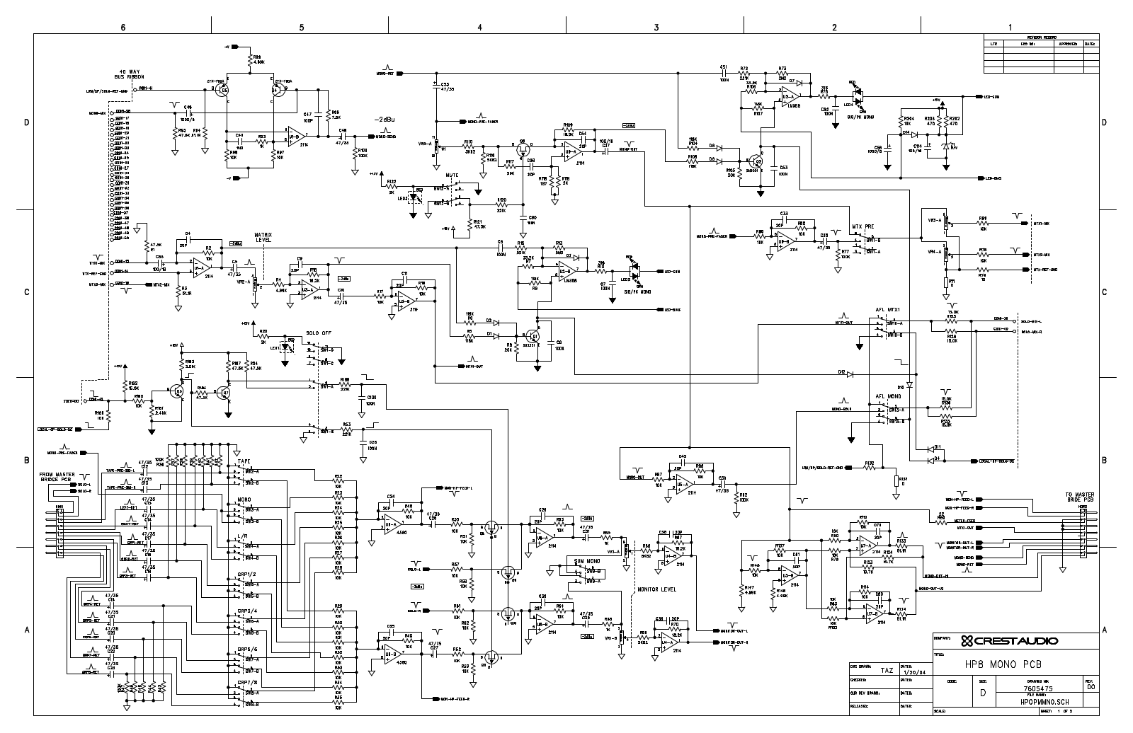 Crest HP8-Set, HP-8-Mono-0 Schematic