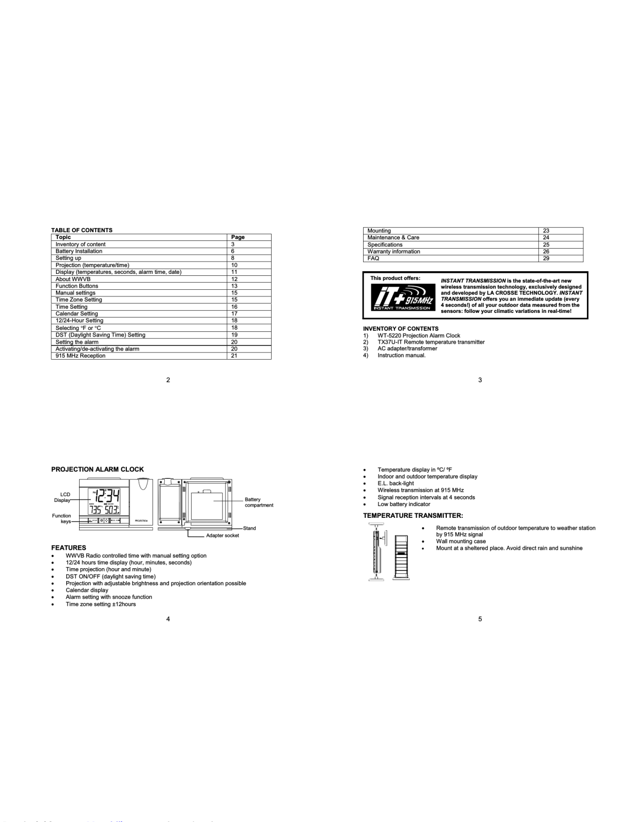 La Crosse WT-5220U-IT User Manual