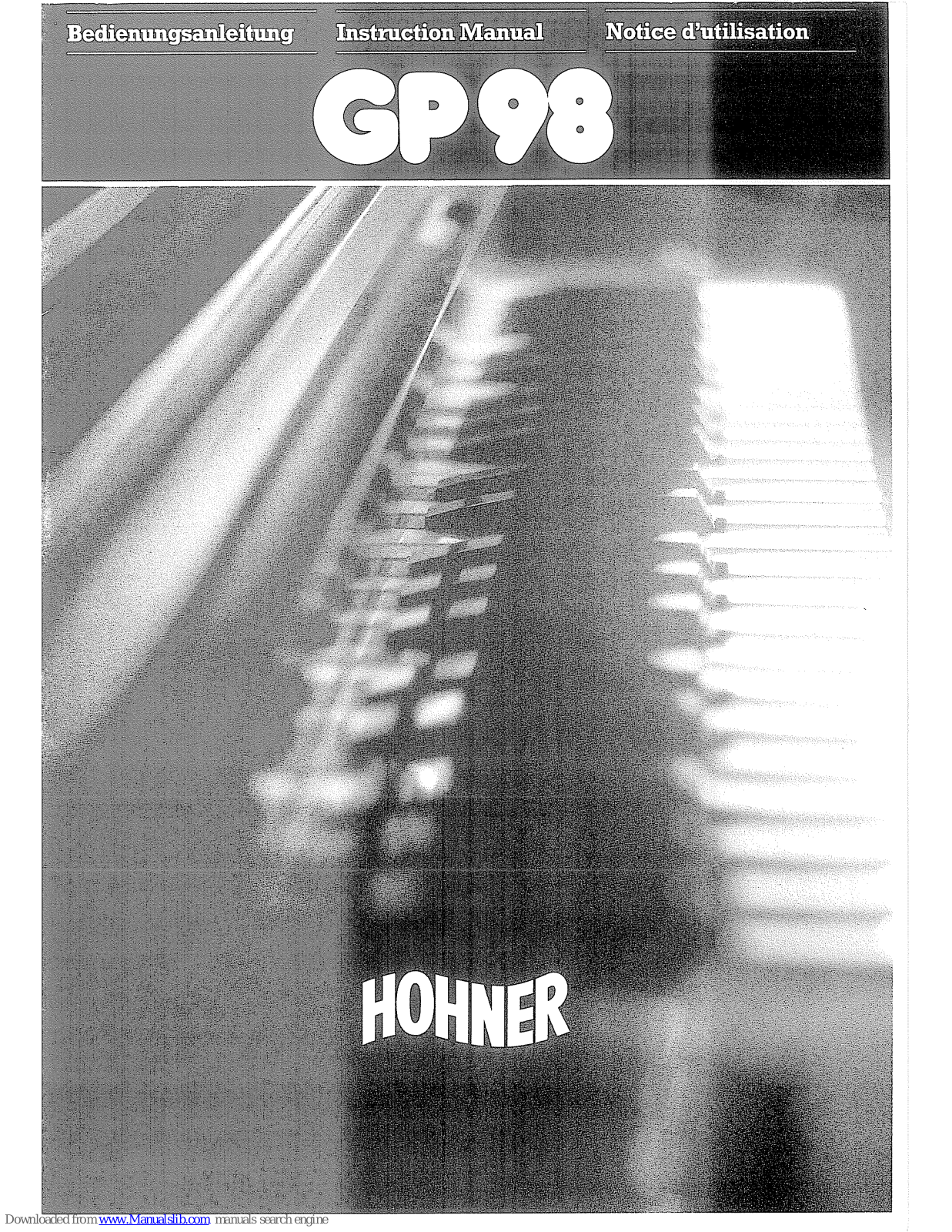 Hohner GP98 Instruction Manual