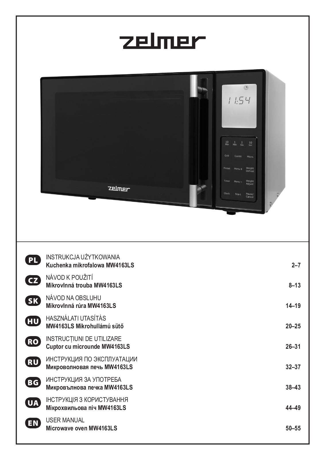 Zelmer MW4163LS User Manual