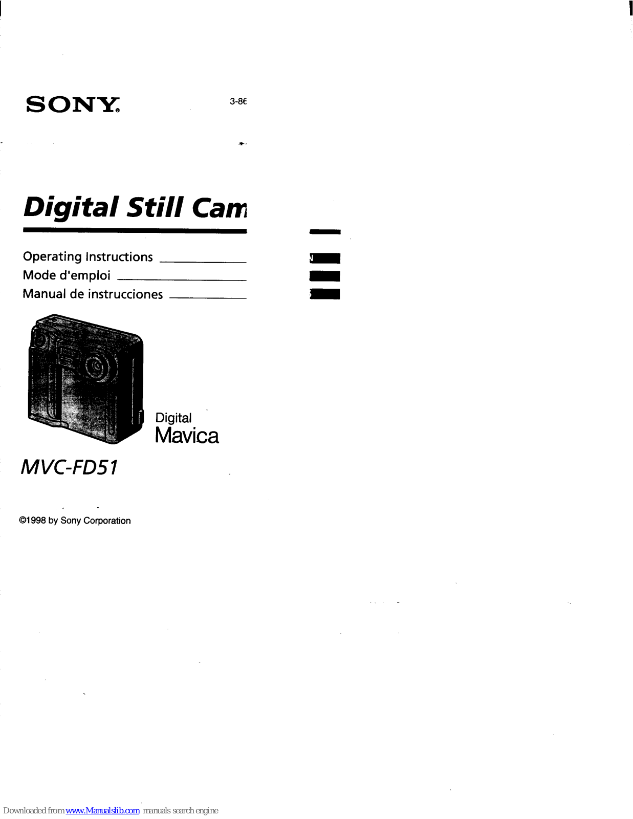 Sony MVC-FD51 Operating Instructions (primary manual) Operating Instructions Manual