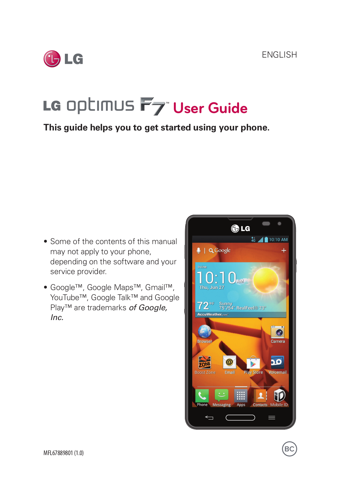 LG LG870 User Manual