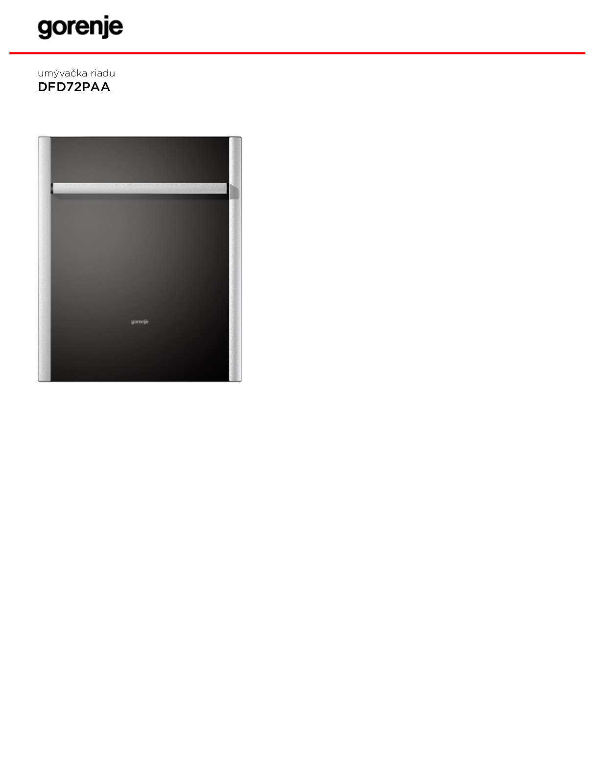 Gorenje DFD72PAA BROCHURE