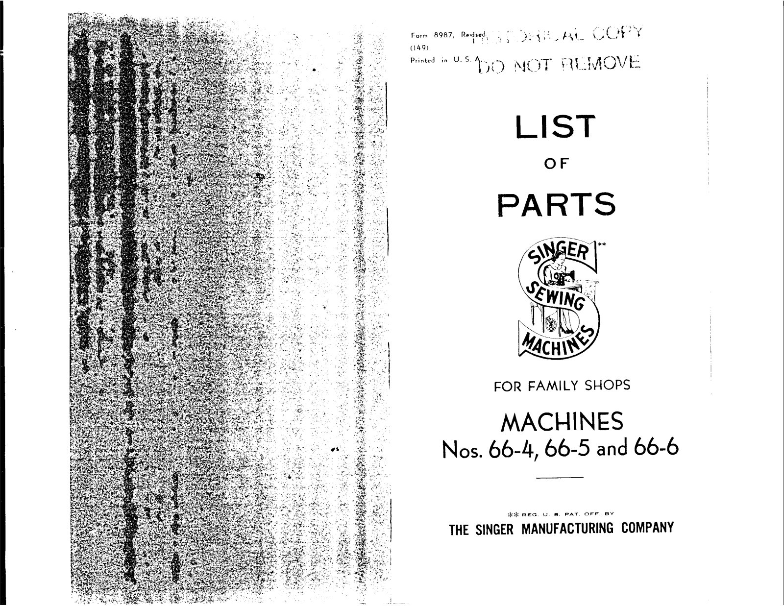 Singer AJ047664, 66-6 User Manual