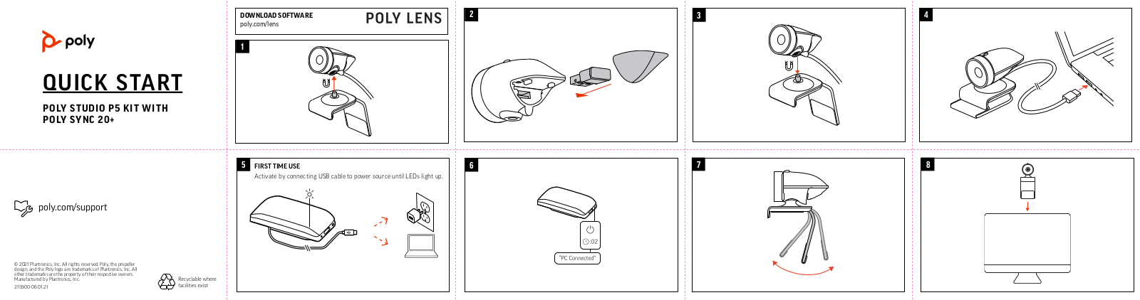 Plantronics POLY STUDIO P5, POLY SYNC 20+ Quick Start Guide