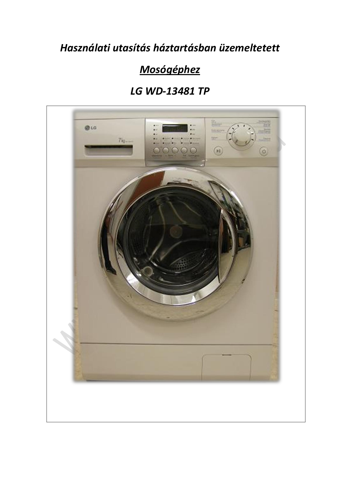 Lg WD-13481 TP User Manual