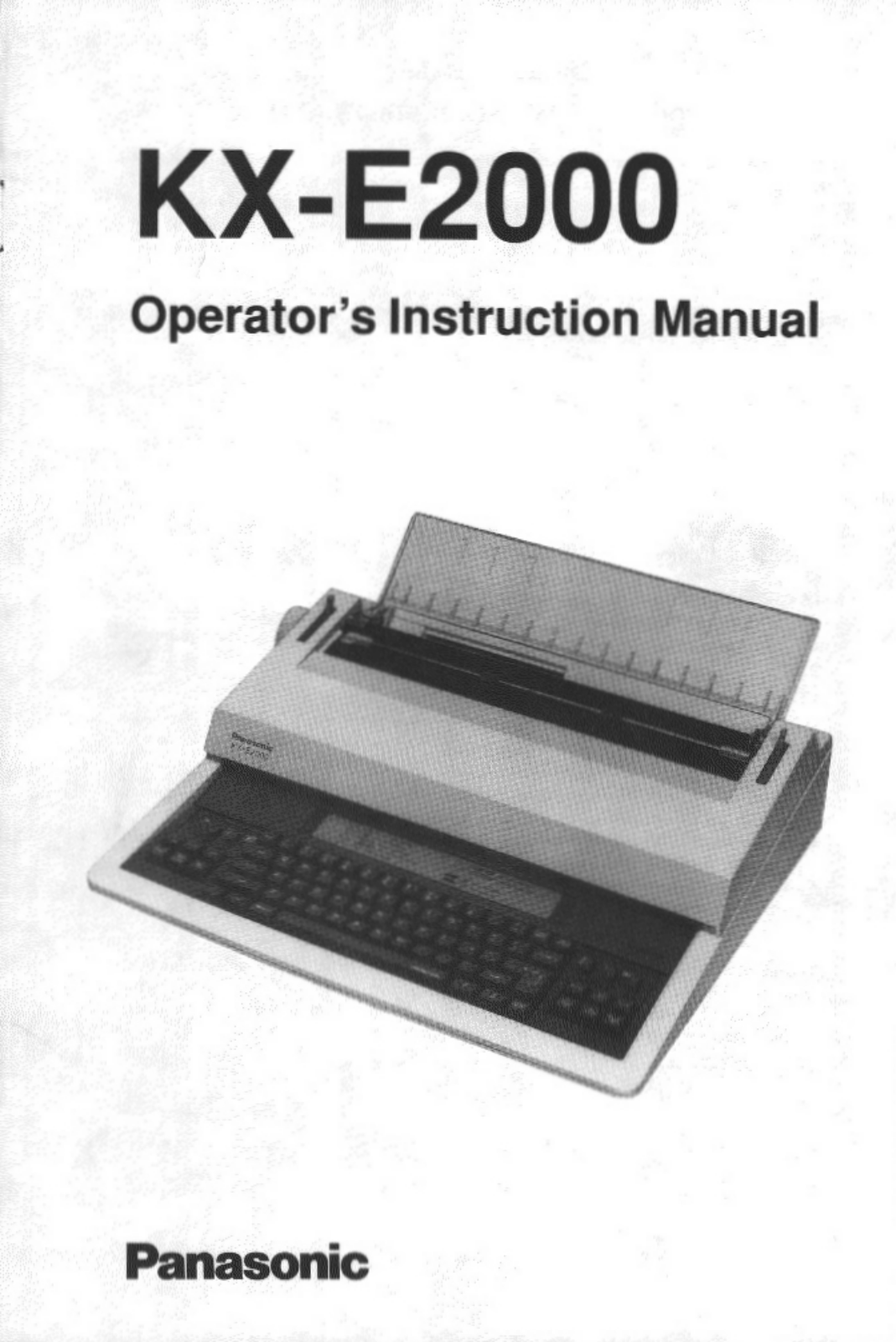 Panasonic kx-f2000 Operation Manual