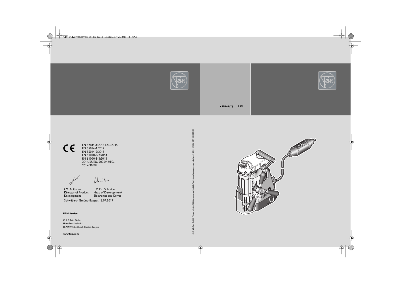 Fein 72720361000 Service Manual