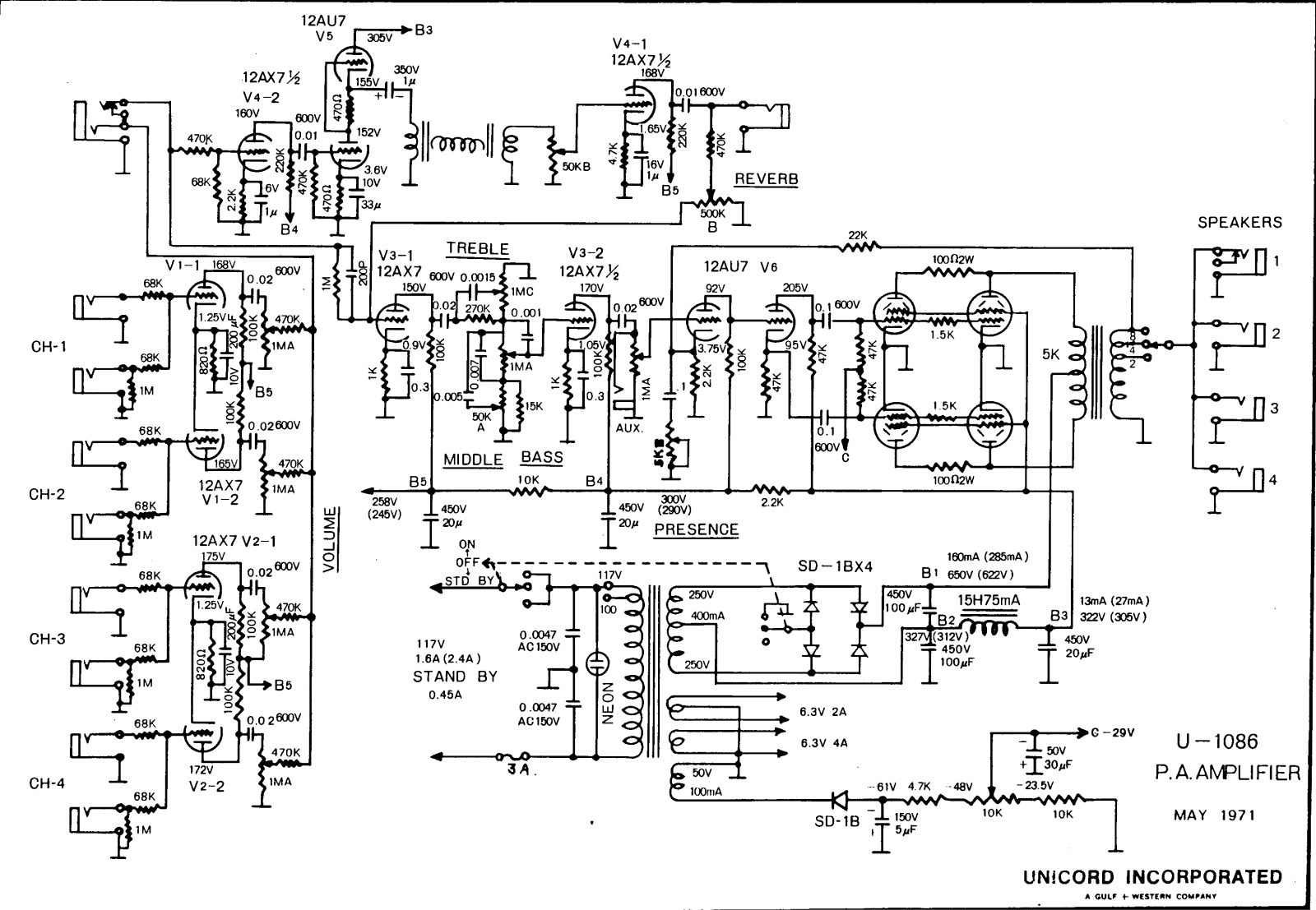 Univox 1086 schematic