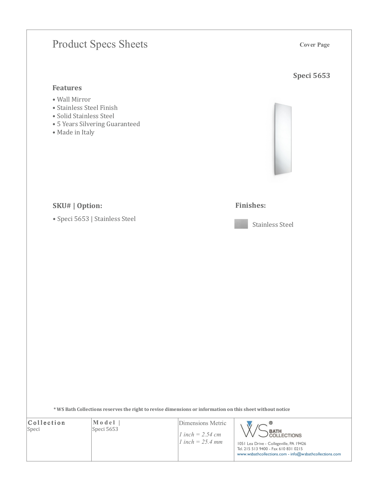 WS Bath Collections WSO1286 Specifications - ManualMachine.com