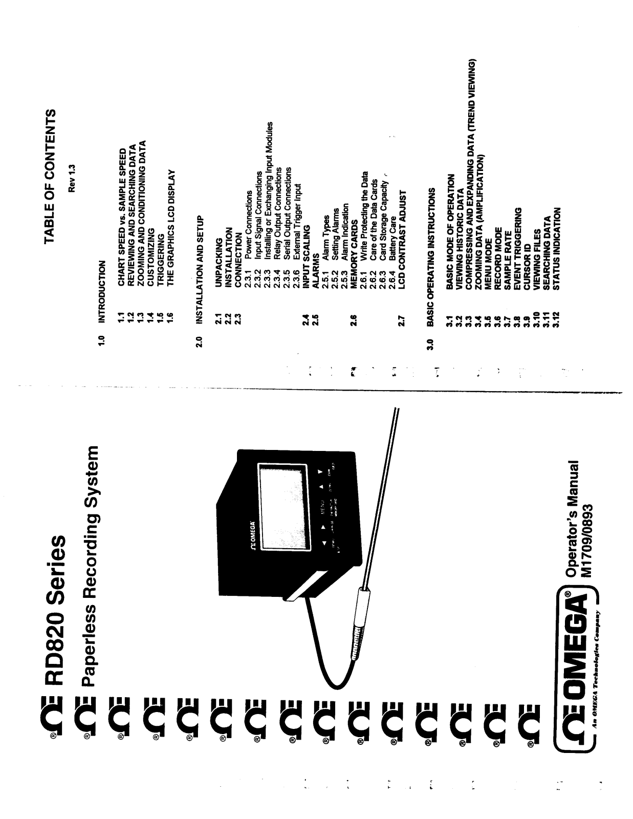 Omega Products RD820-CR Installation  Manual