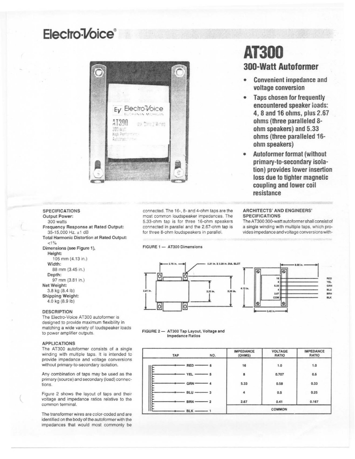 Electro-Voice AT300 User Manual