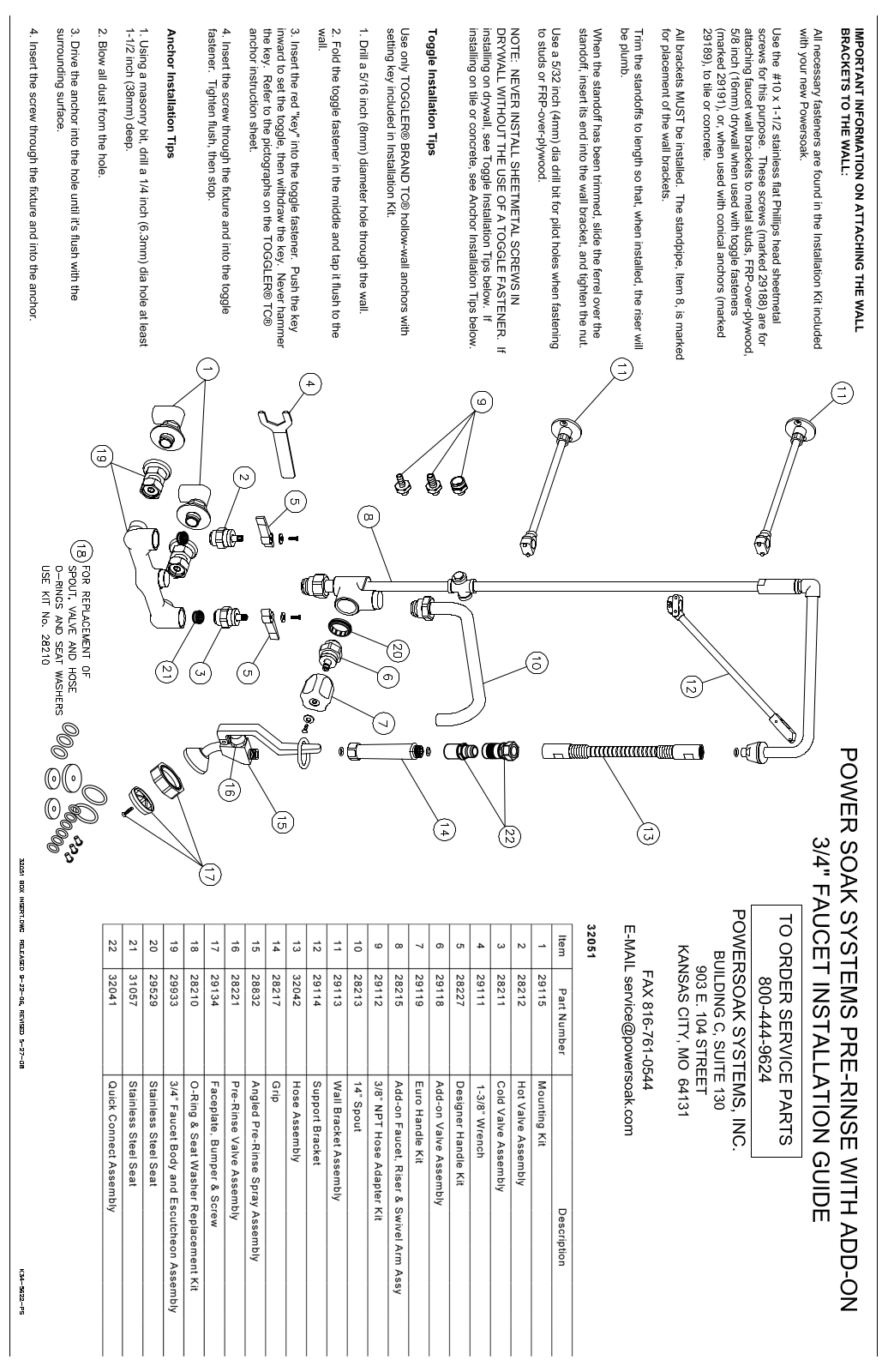 Metcraft 32051 Installation  Manual