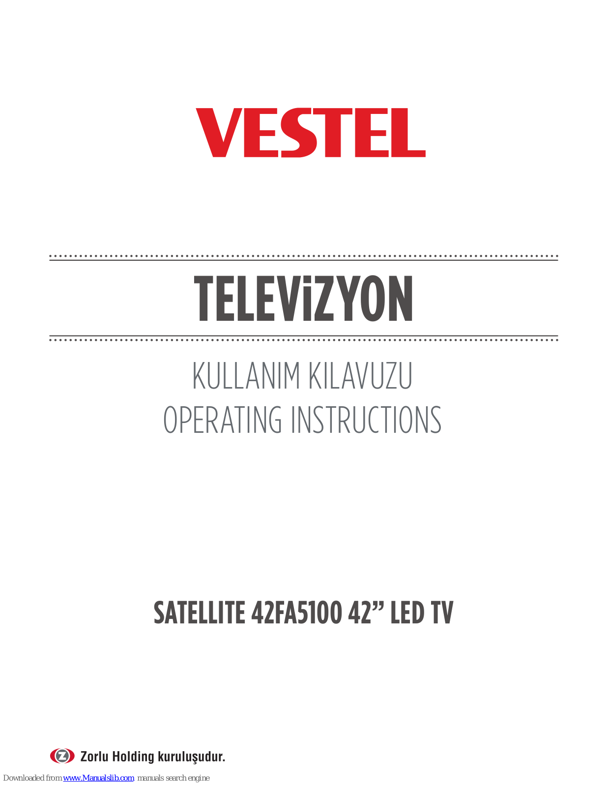 VESTEL Satellite 42FA5100, Satellite 40FA5000 Operating Instructions Manual