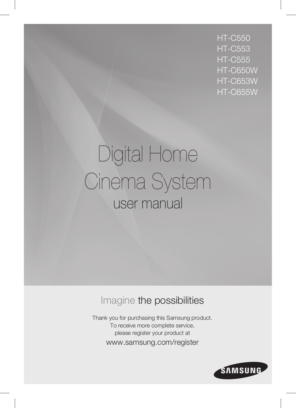 Samsung HT-C553, HT-C550, HT-C653W, HT-C650W, HT-C555 User Manual