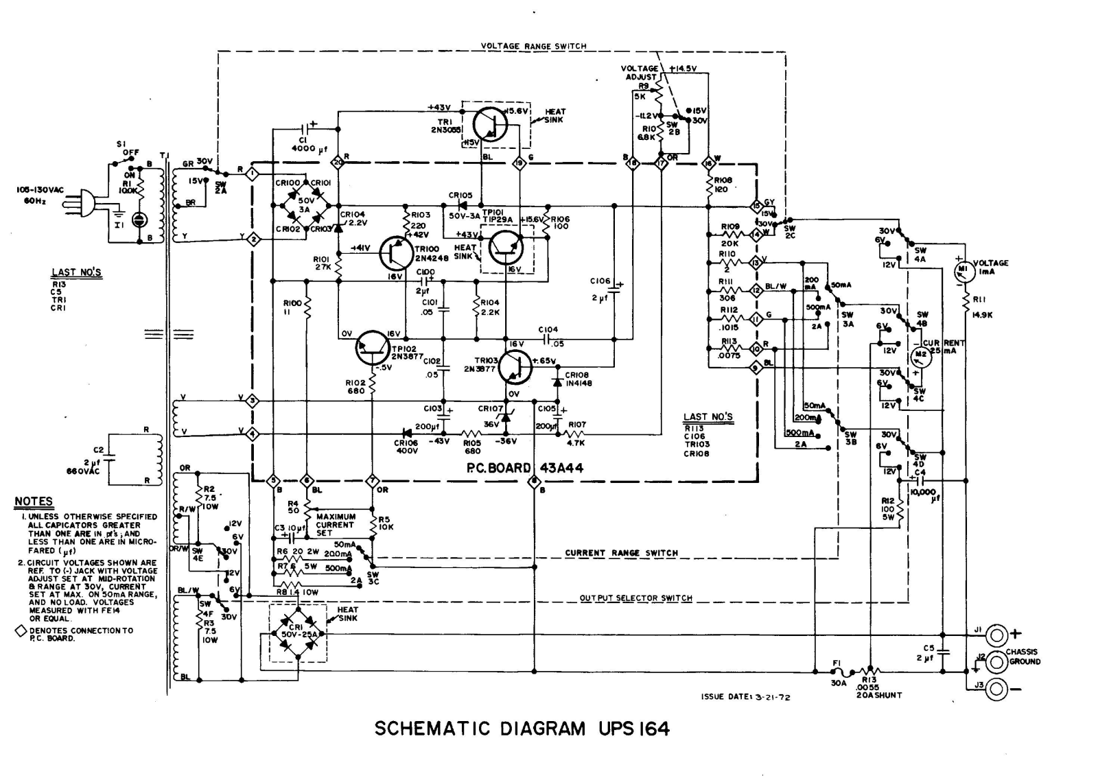 Sencore UPS164 Cirquit Diagram