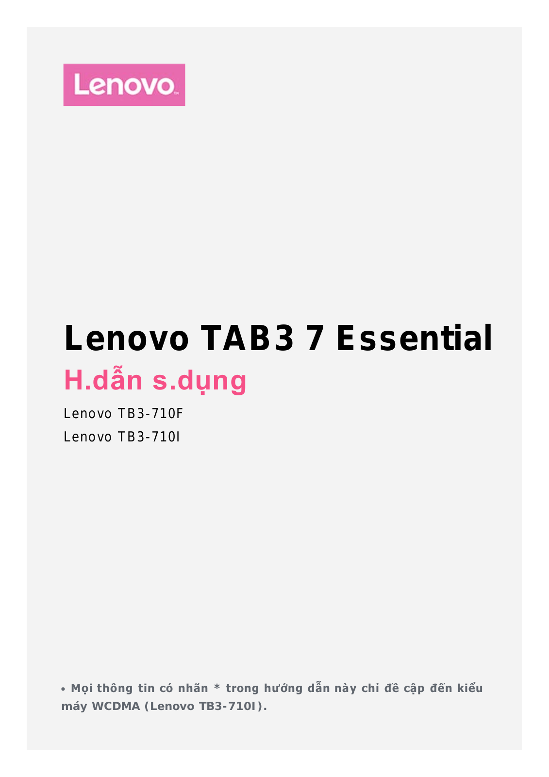 Lenovo TAB3 7 Essential User Guide