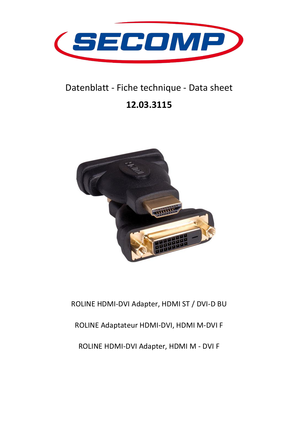 ROLINE 12033115 Datasheet - ManualMachine.com