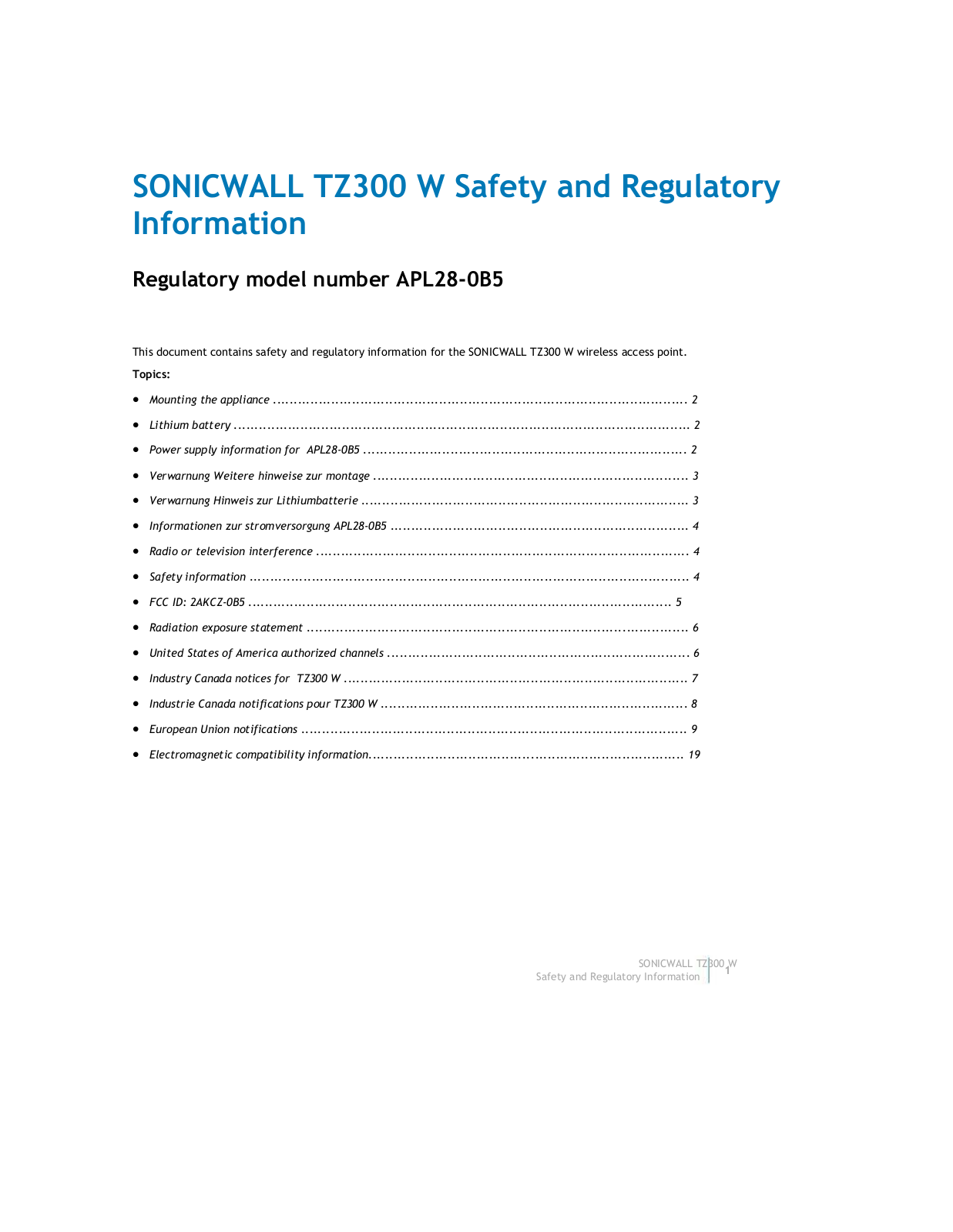 Sonicwall 0B5 User Manual