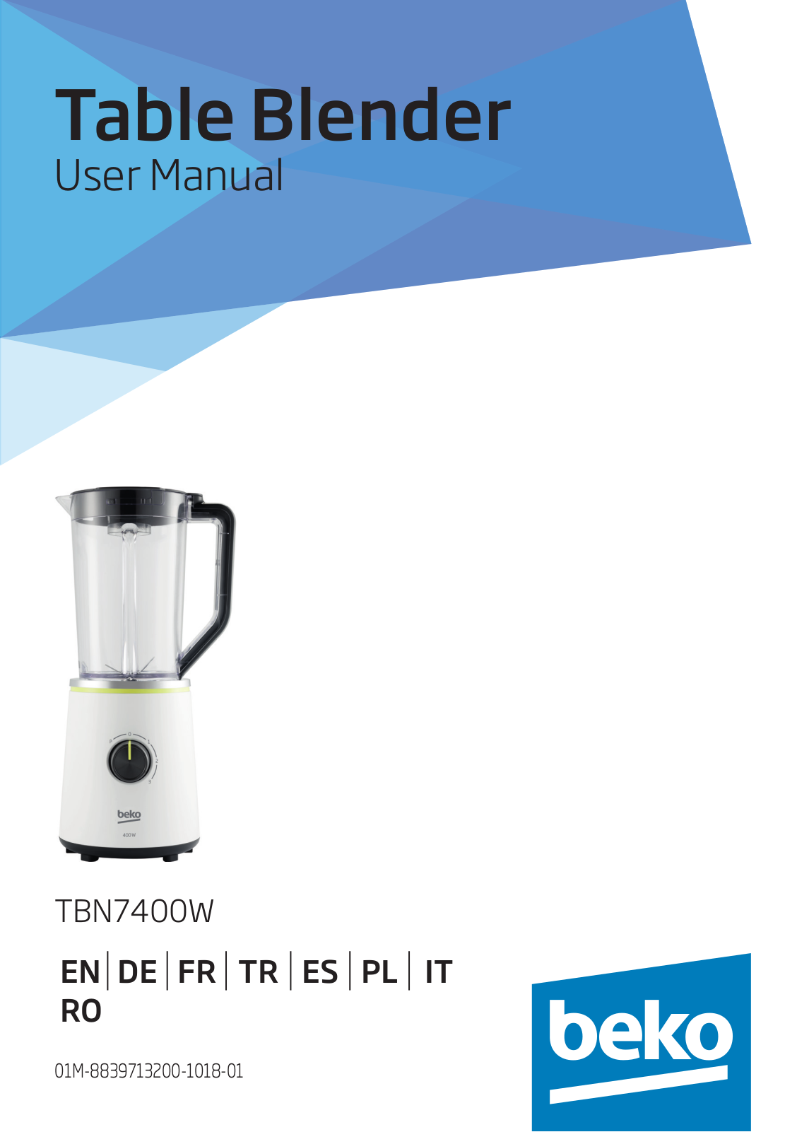 Beko TBN7400W User manual