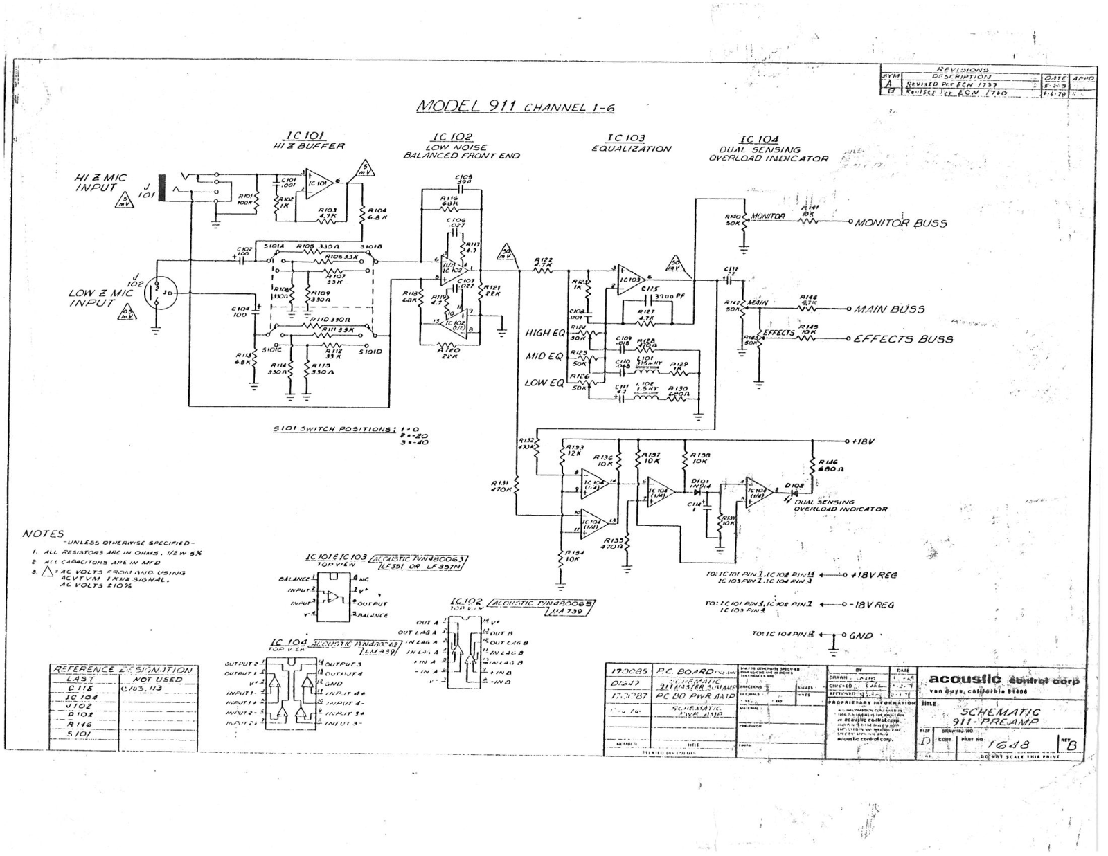 Acoustic Control 911-mix Schematic