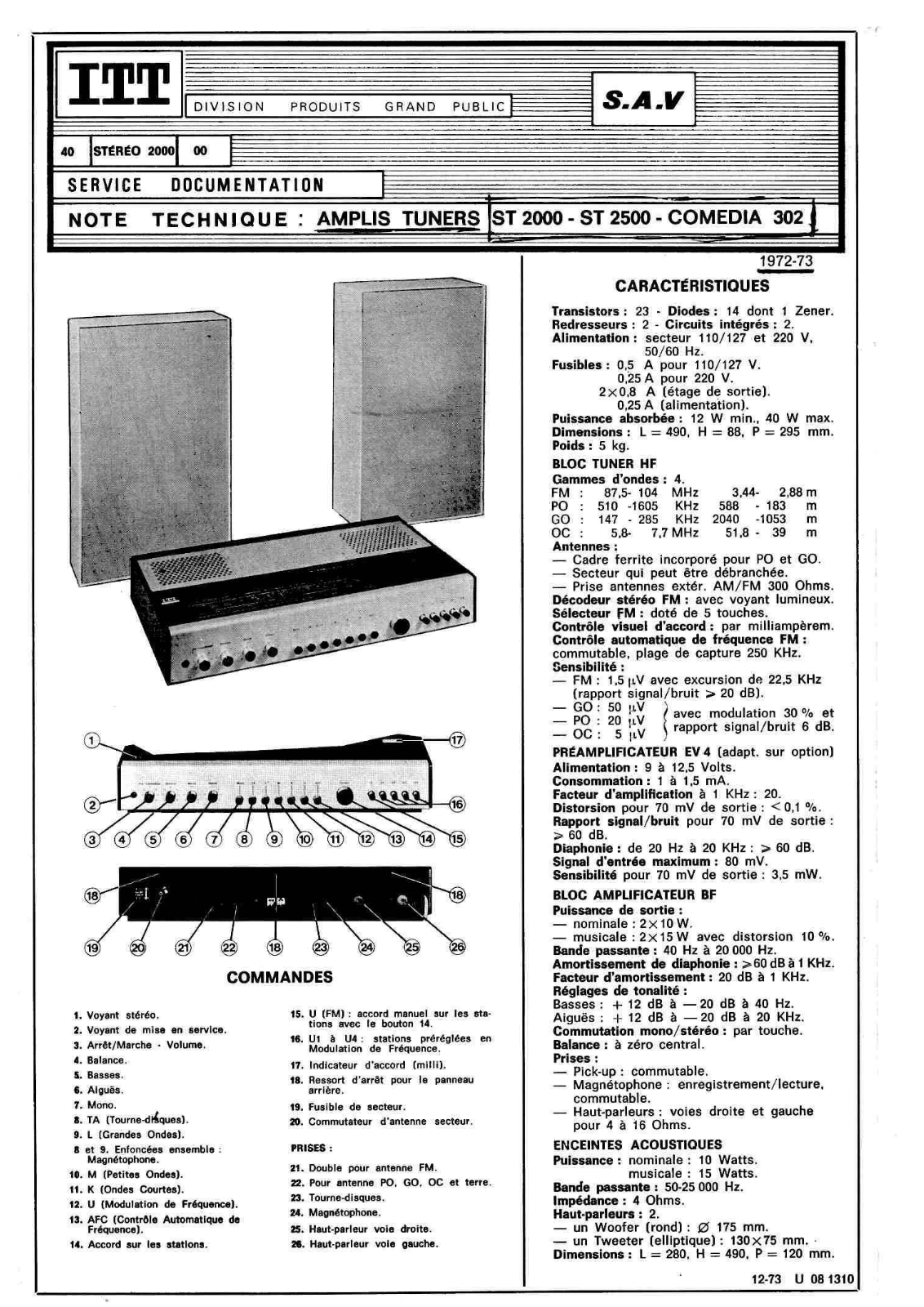 Itt Comedia-302 Schematic