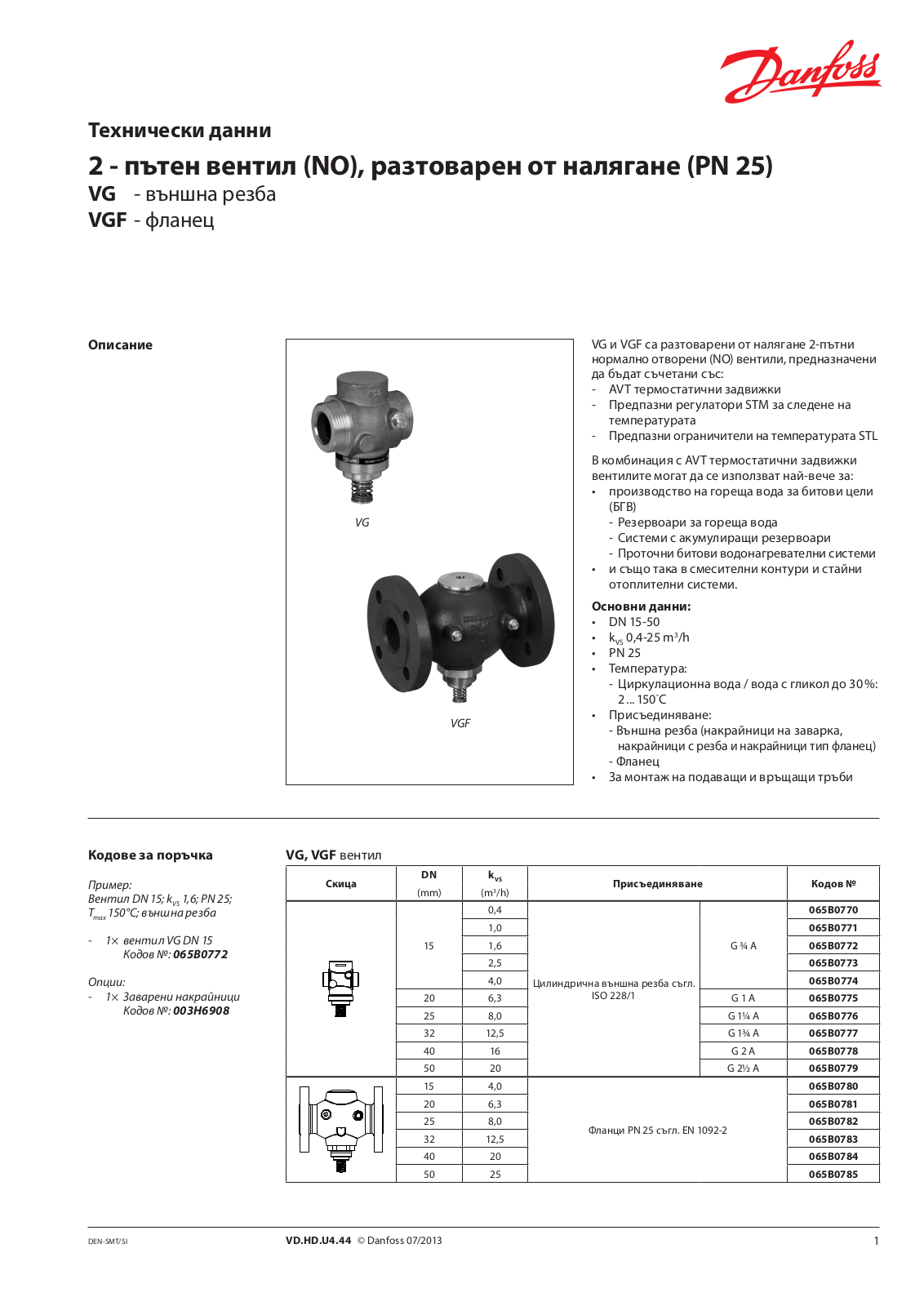 Danfoss CF-DS Data sheet