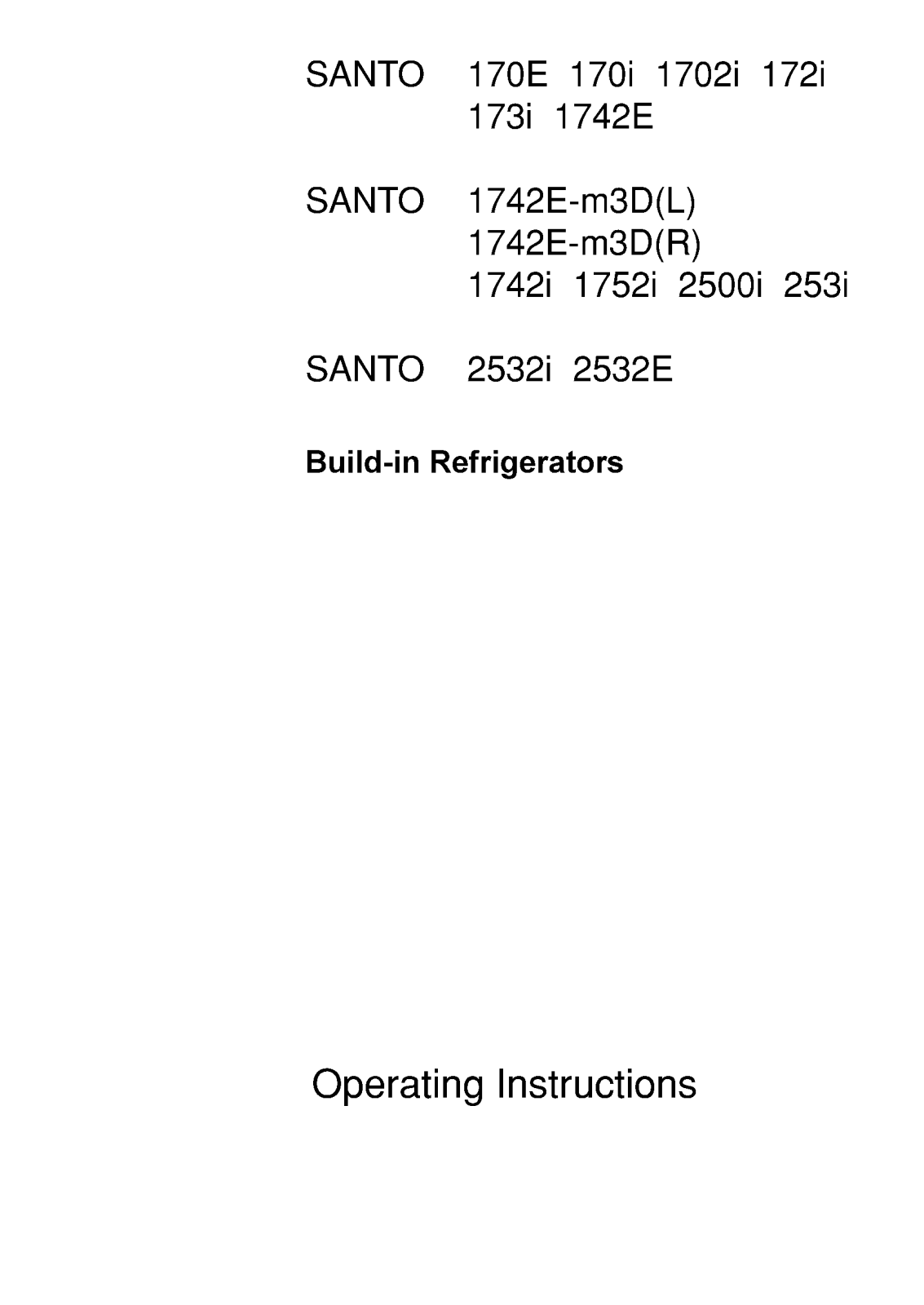 AEG See 621370019, See 621336108, See 621313104, Santo 2532-5 I, Santo 2532-5 E User Manual