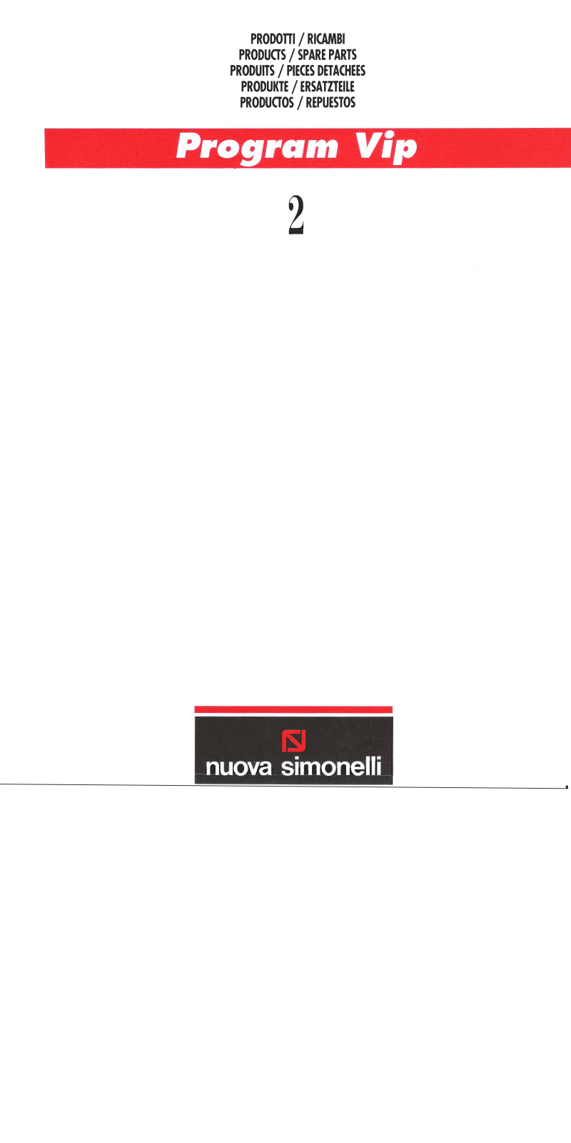 Nuova Simonelli USA Program VIP PARTS LIST