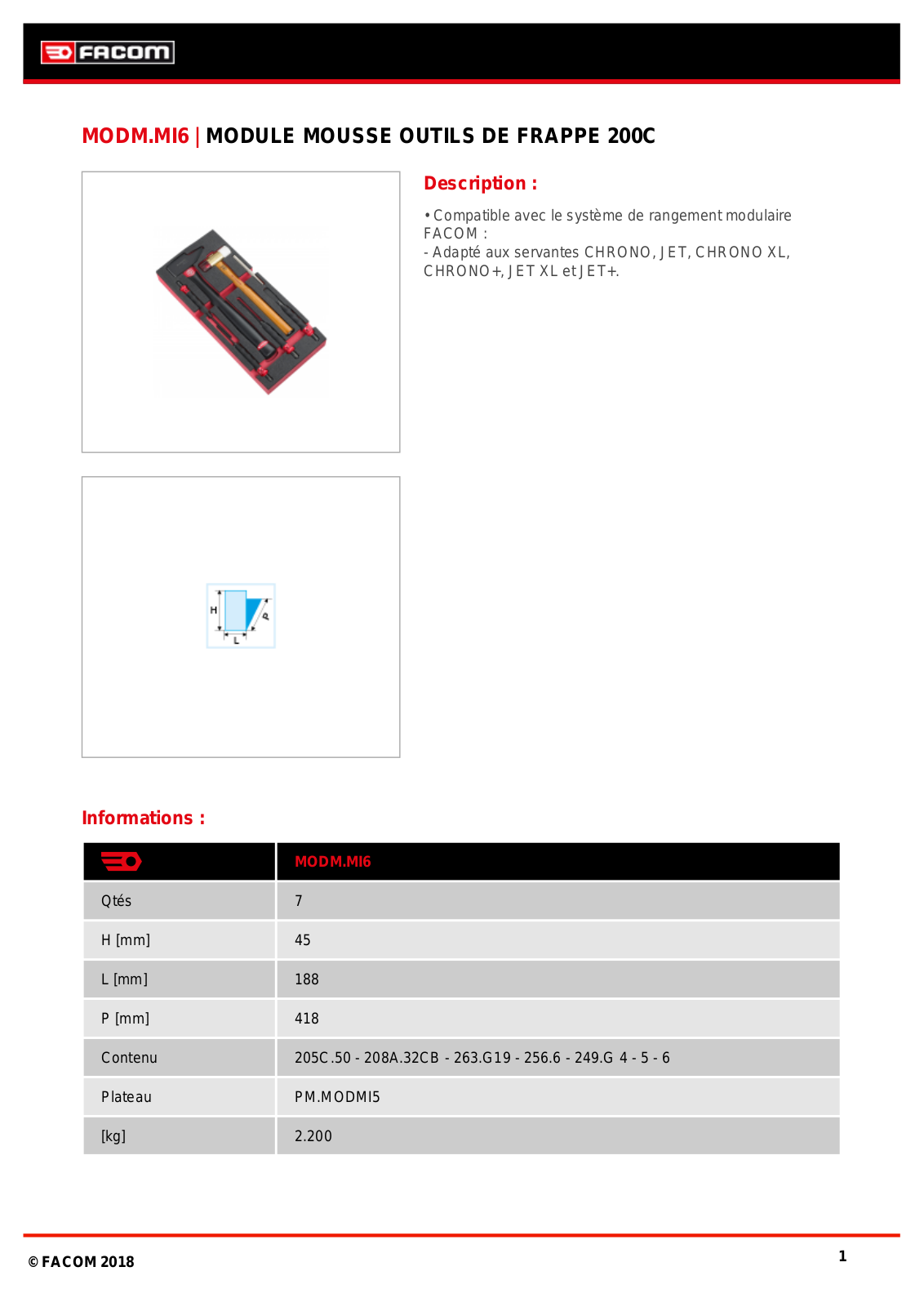Facom MODM.MI6PB Specification - ManualMachine.com