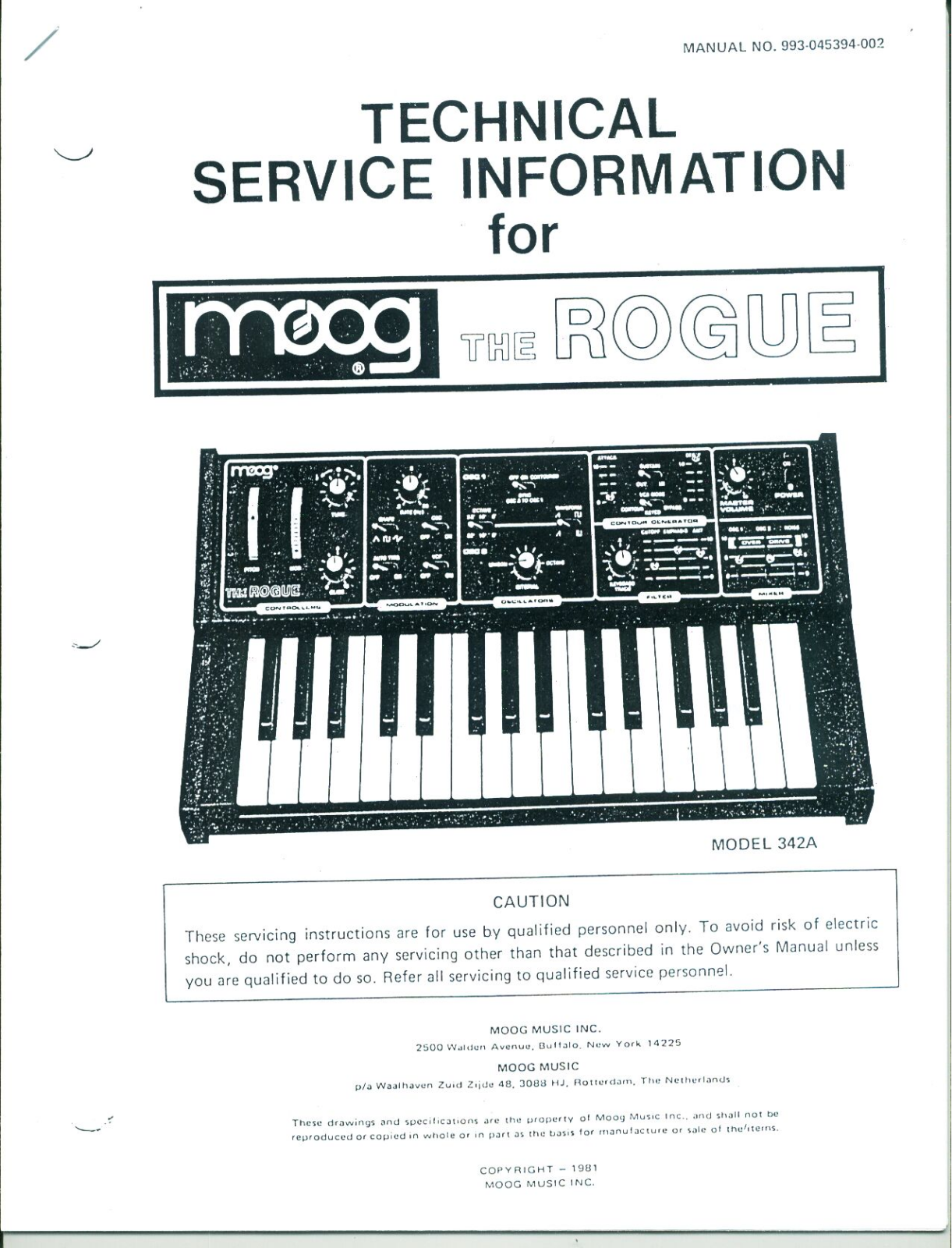 Moog Music Rogue Service Manual