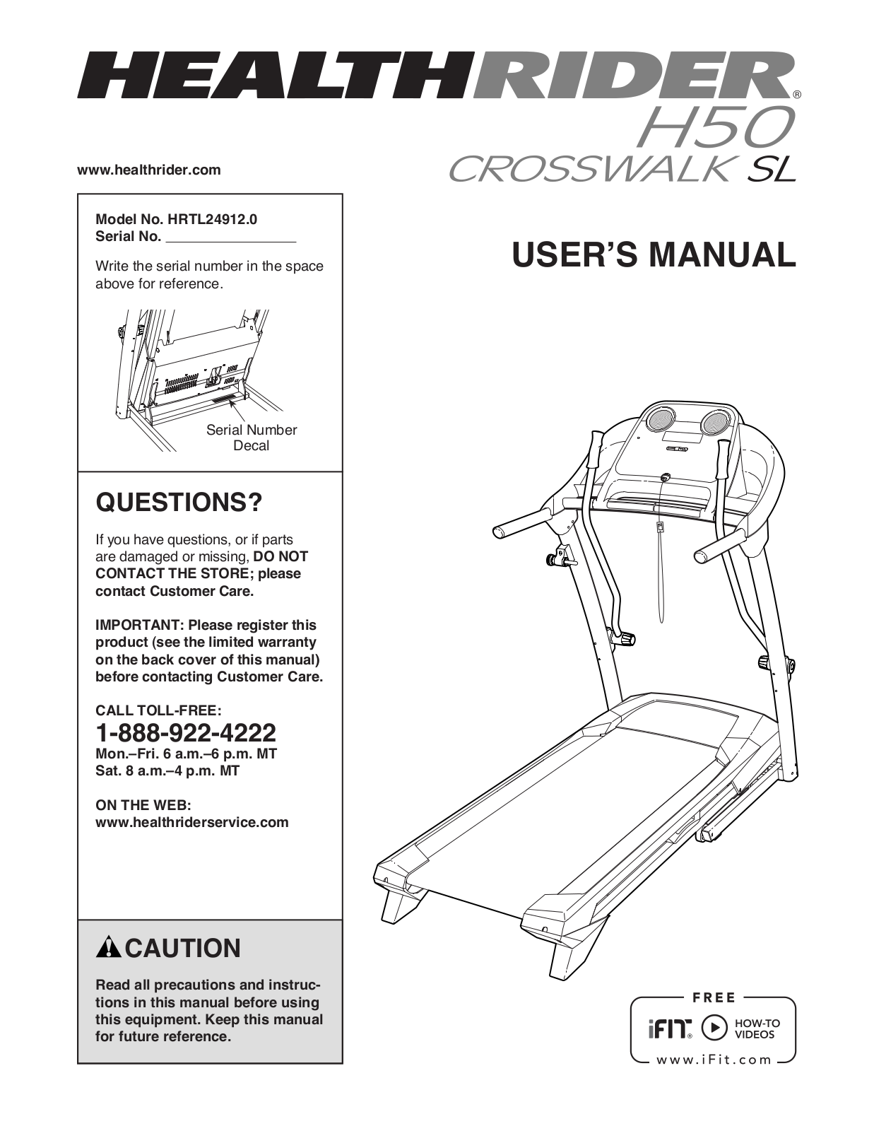 HealthRider HRTL249120 Owner's Manual