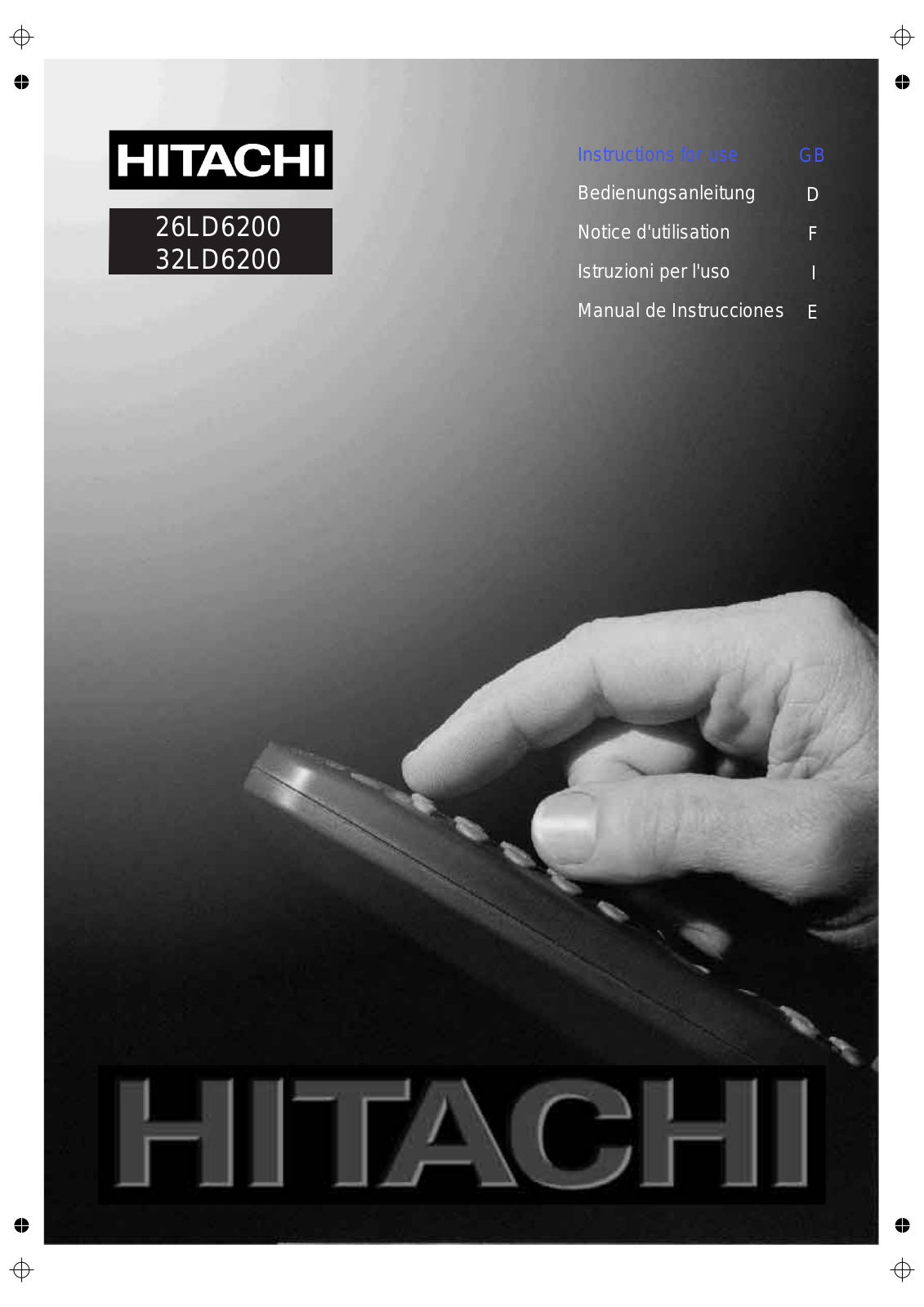 Hitachi 26LD6200, 32LD6200, 26LD6200IT User Manual