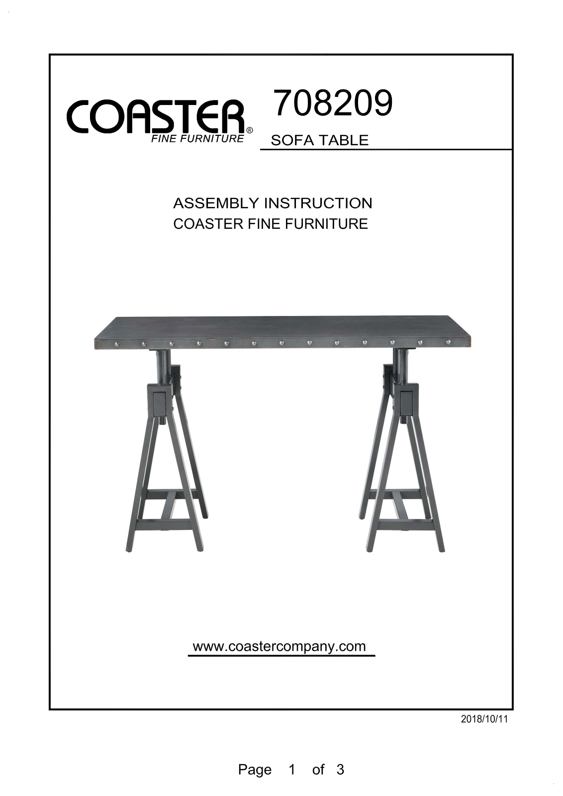 Coaster 708209 Assembly Guide - ManualMachine.com