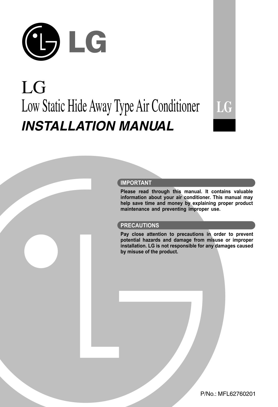 LG LBNB2258QC INSTALLATION MANUAL