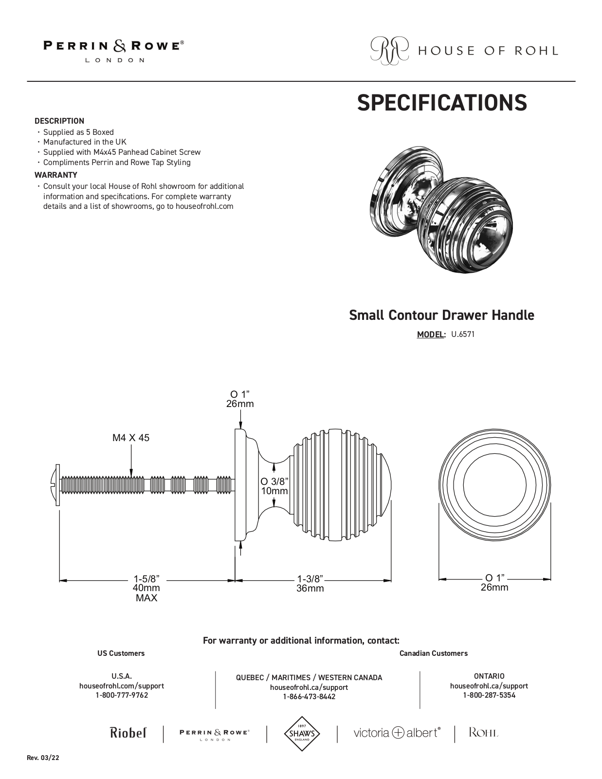 Perrin & Rowe PRWE1492 Specifications - ManualMachine.com