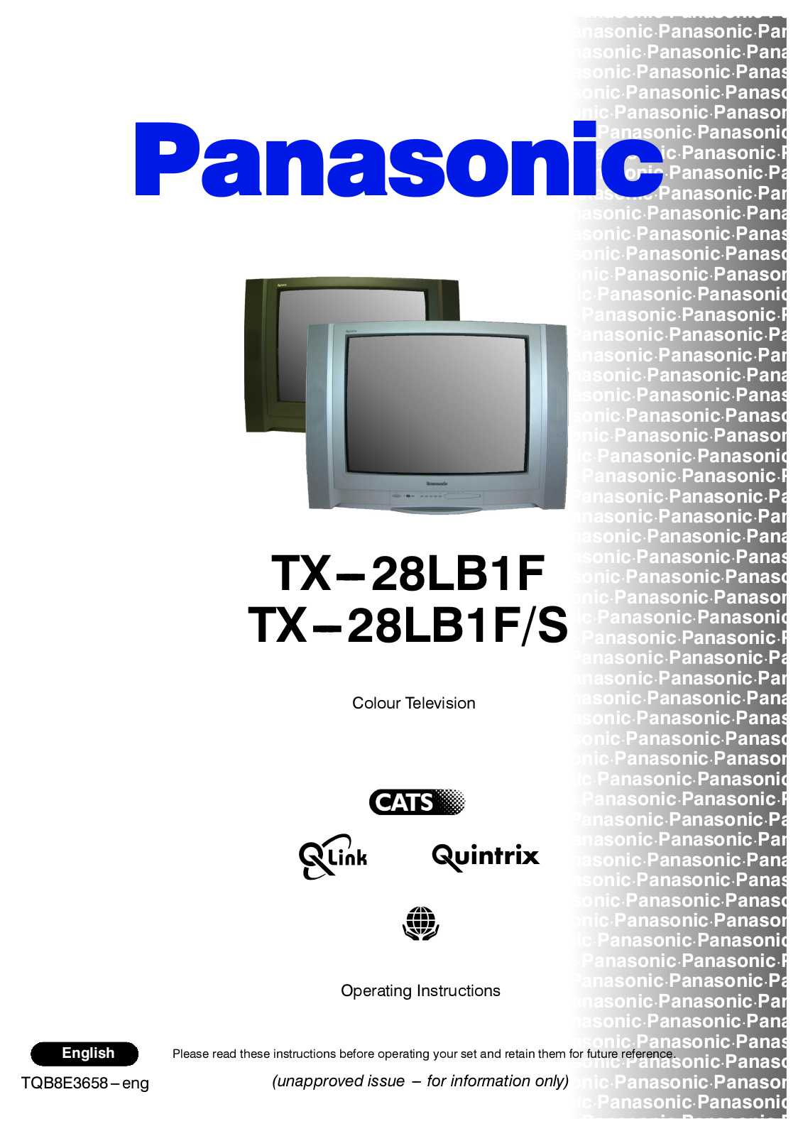 Panasonic TX-28LB1FS, TX-28LB1F User Manual