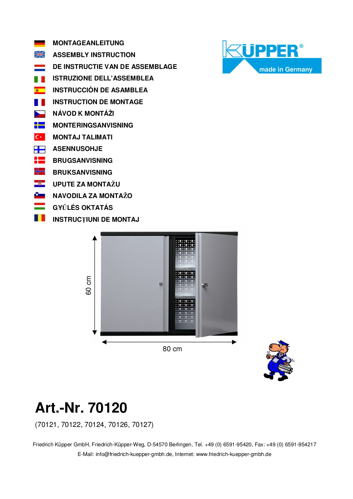 Küpper 70124, 70120, 70121, 70122, 70126 User guide