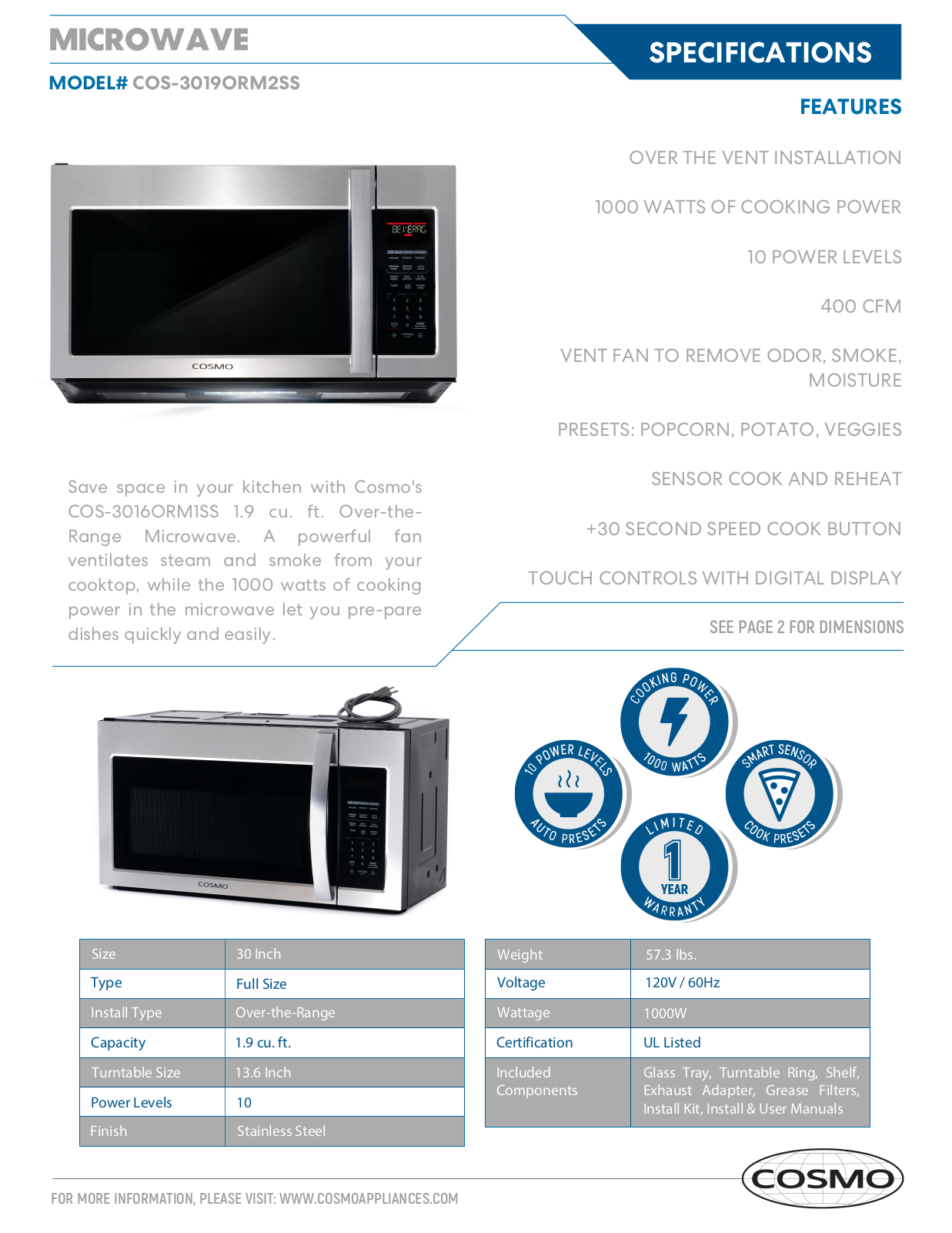 Cosmo DVRD1049 Specifications - ManualMachine.com