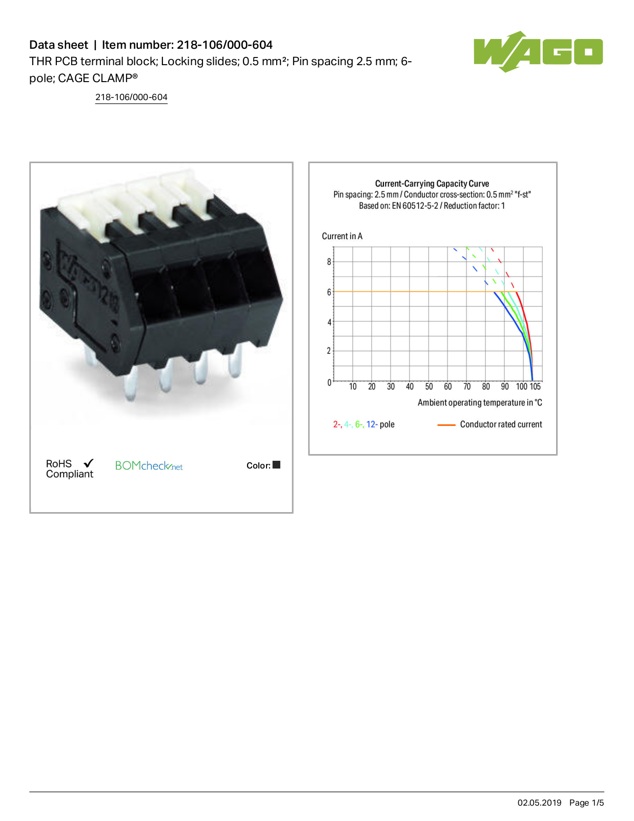 Wago 218-106/000-604 Data Sheet