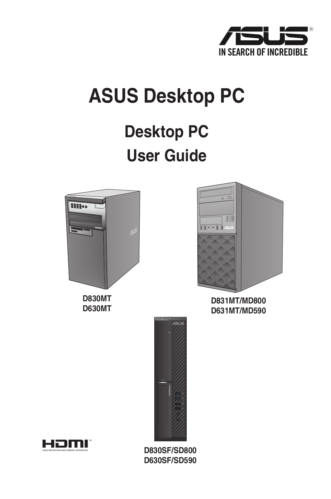 Asus D631MT, D830MT, D830SF, D831MT, D630SF User’s Manual