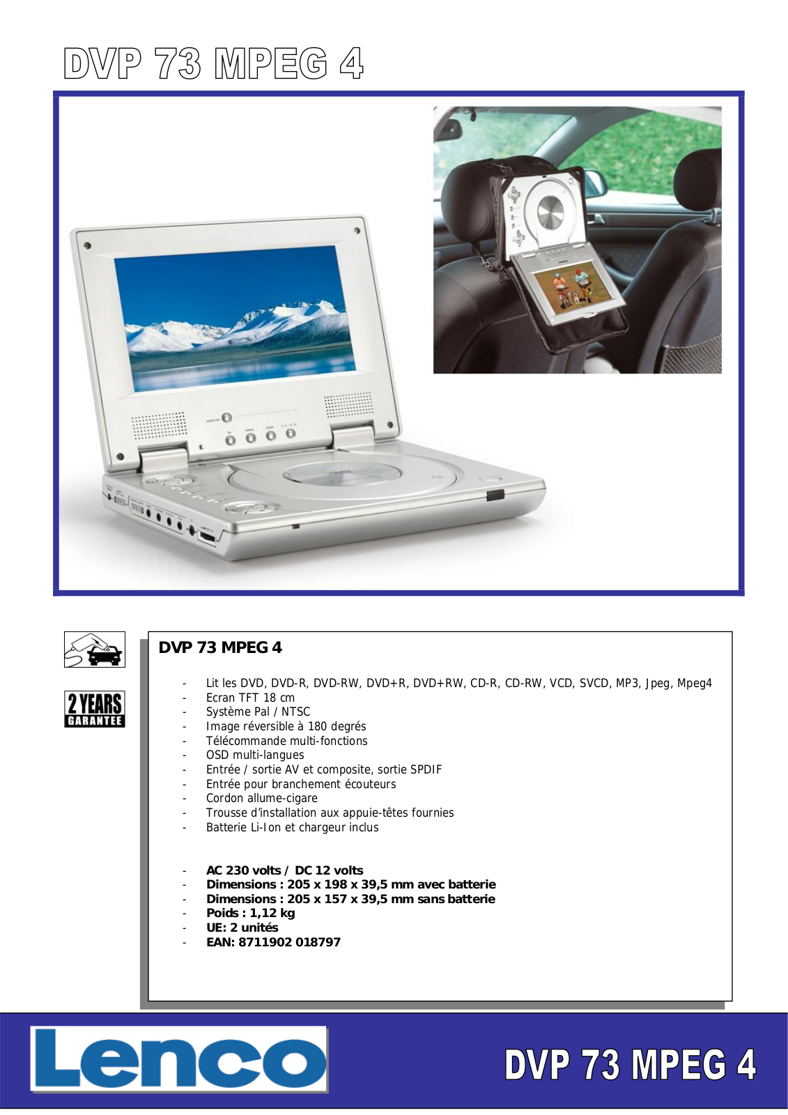 LENCO DVP-73 User Manual