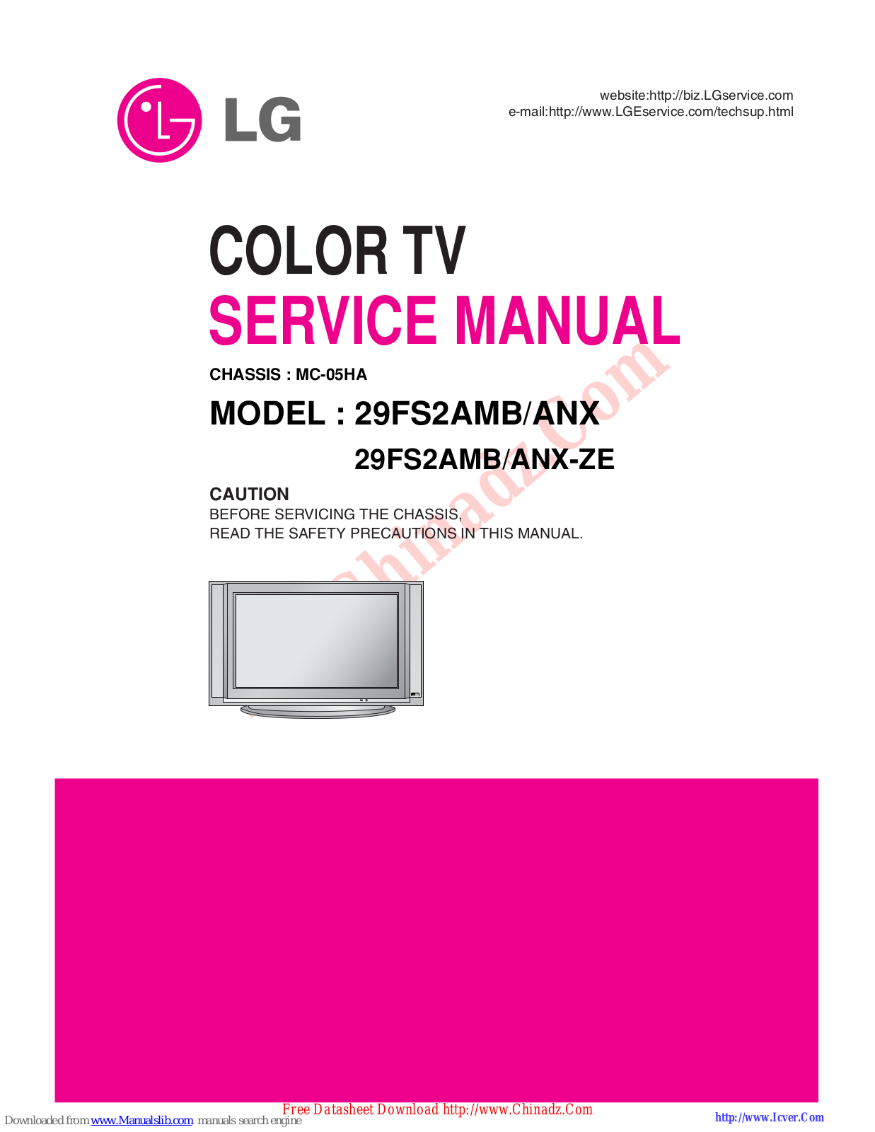 LG 29FS2AMB, 29FS2ANX, 29FS2ANX-ZE Service Manual