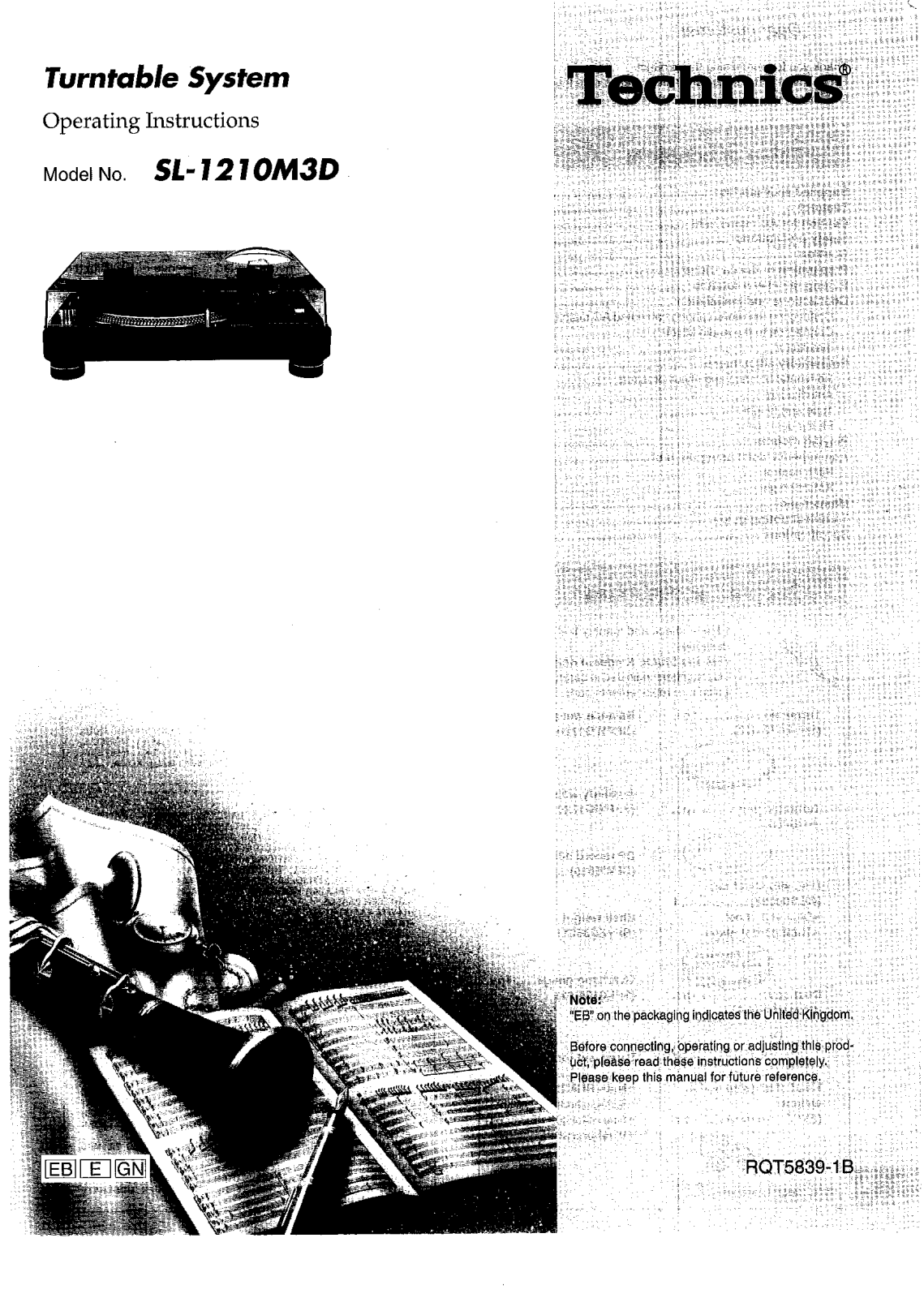 Technics SL-1210 Mk3 Owners manual