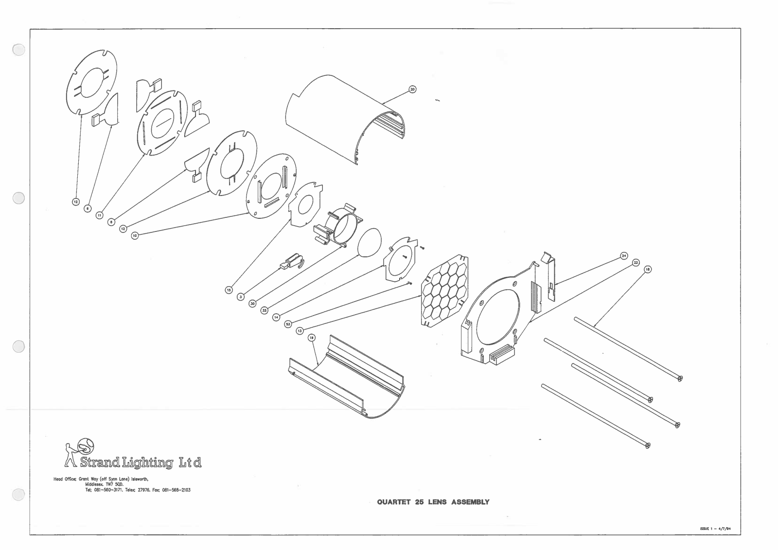 Strand Quartet 25 Lens Assembly Exploded Diagram - ManualMachine.com