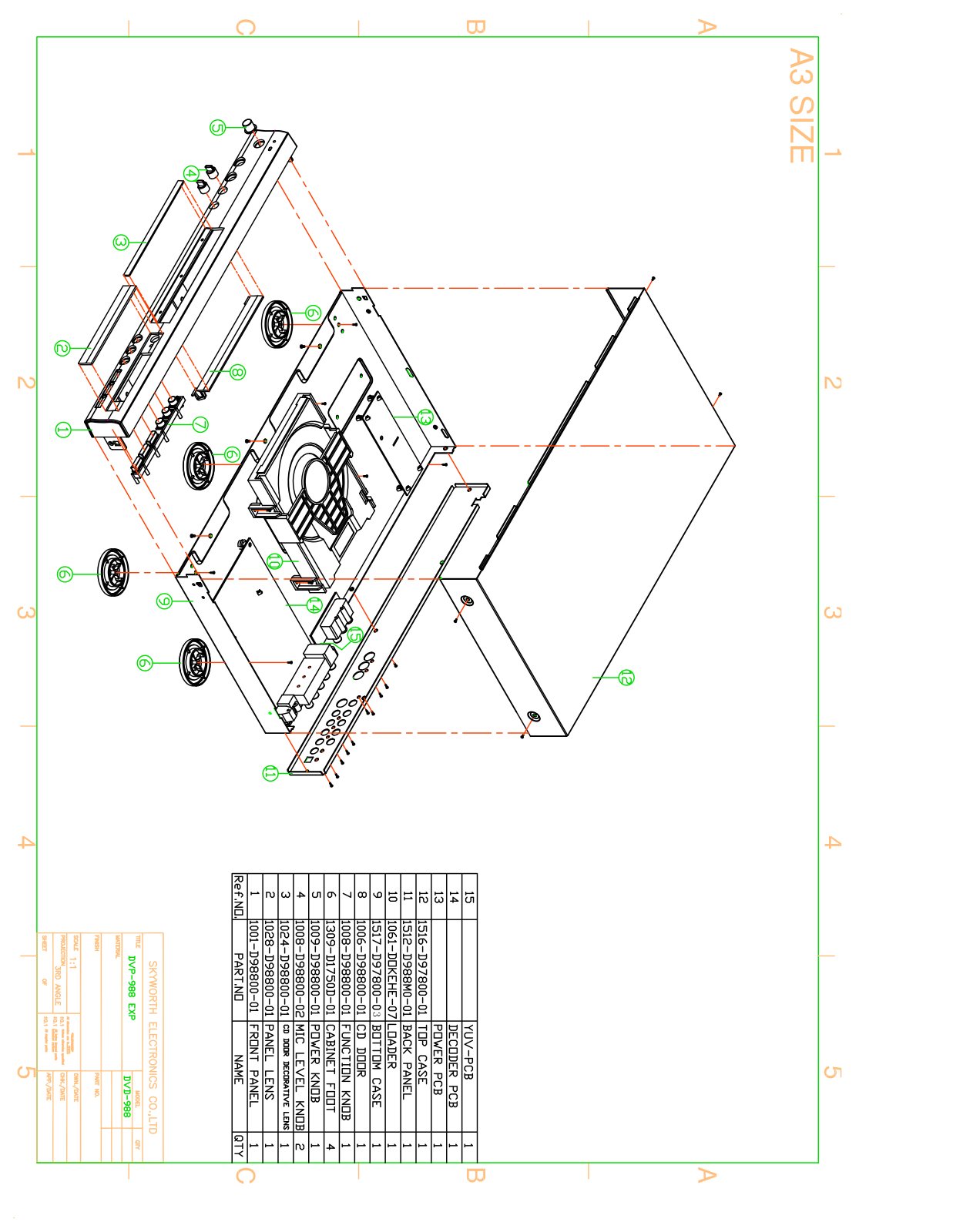 Vitek DVD-988 exploded view